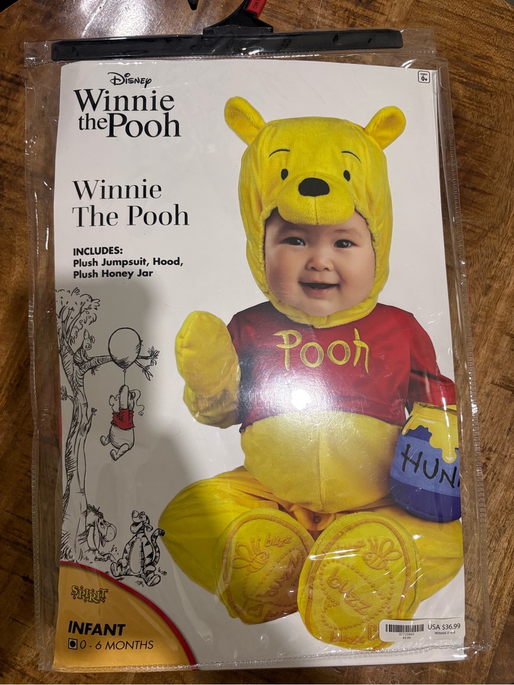 Disney Winnie the Pooh Infant Plush One-Piece in Yellow and Red